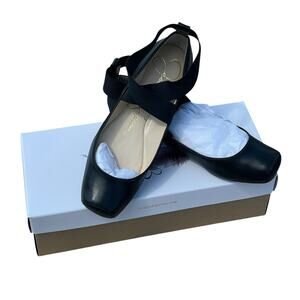 NIB Jessica Simpson Mandalaye Ankle Wrap Ballet Flat - Black - 6.5